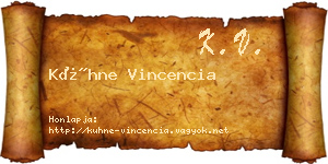 Kühne Vincencia névjegykártya