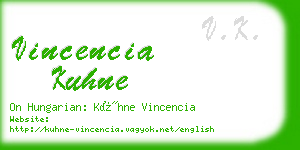 vincencia kuhne business card